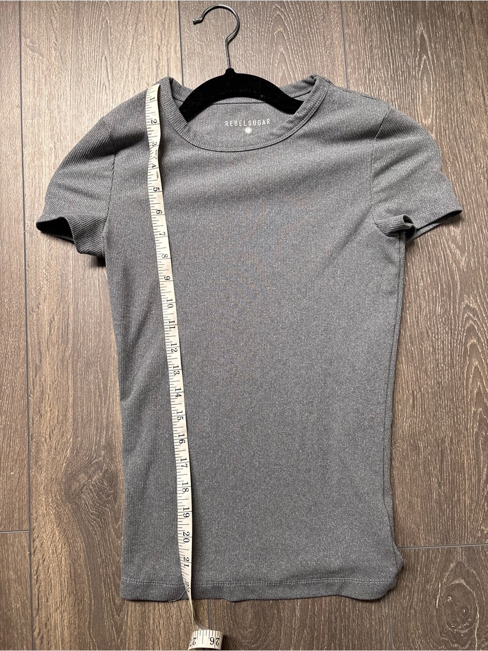 Rebel Sugar Heather Gray Short Sleeve Crew Tee - Picture 5 of 6